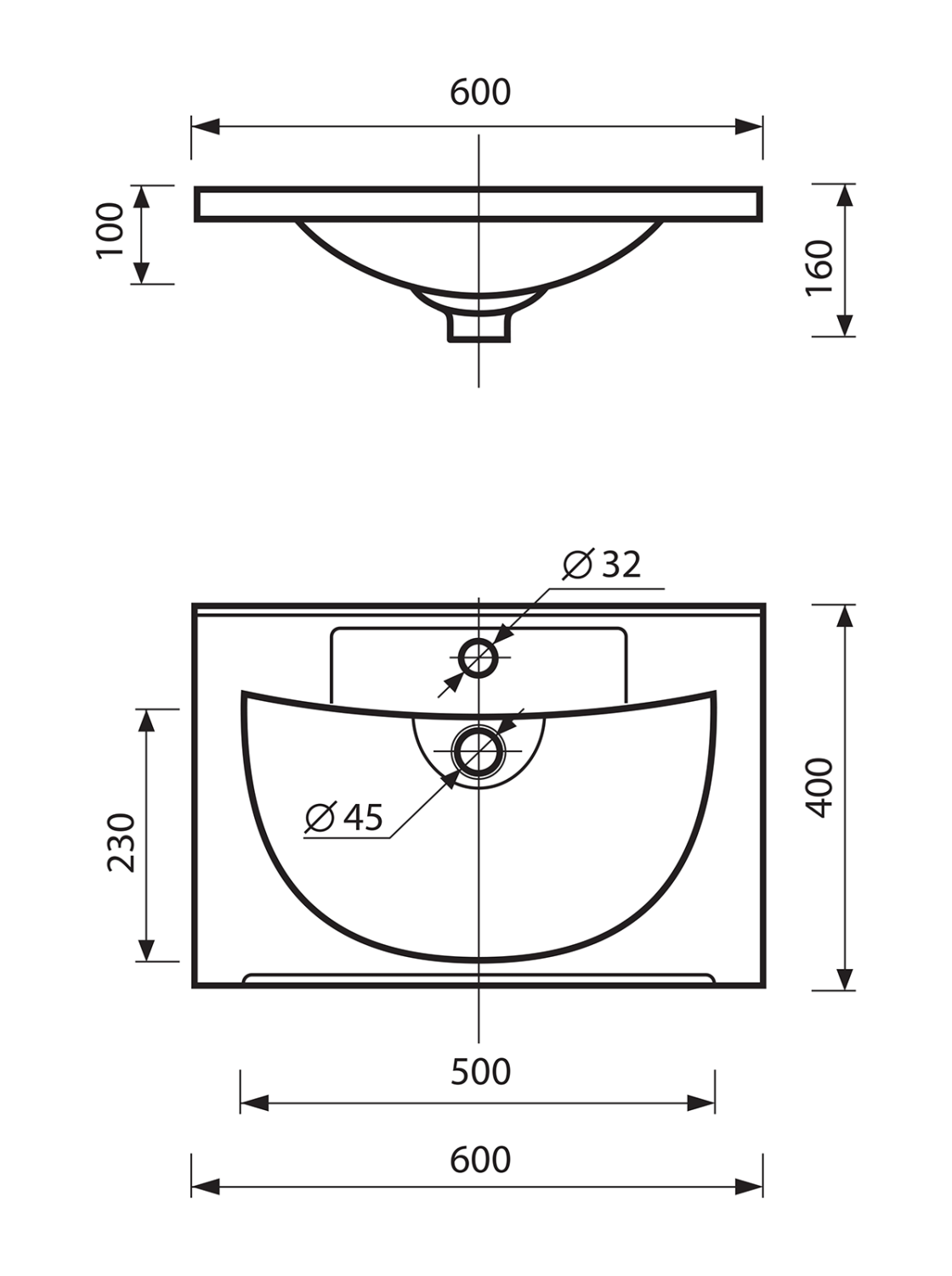 Тумба с раковиной Misty Модерн 60 белый