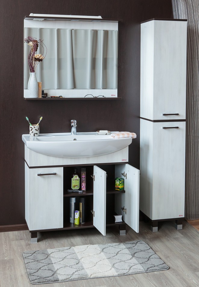 Тумба Sanflor Толедо 105 напольная, венге, северное дерево светлое