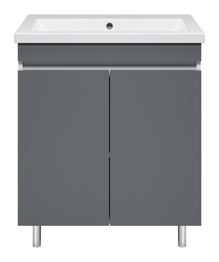 Тумба Misty Майна 70 с раковиной Como 70, напольный, графит/белый