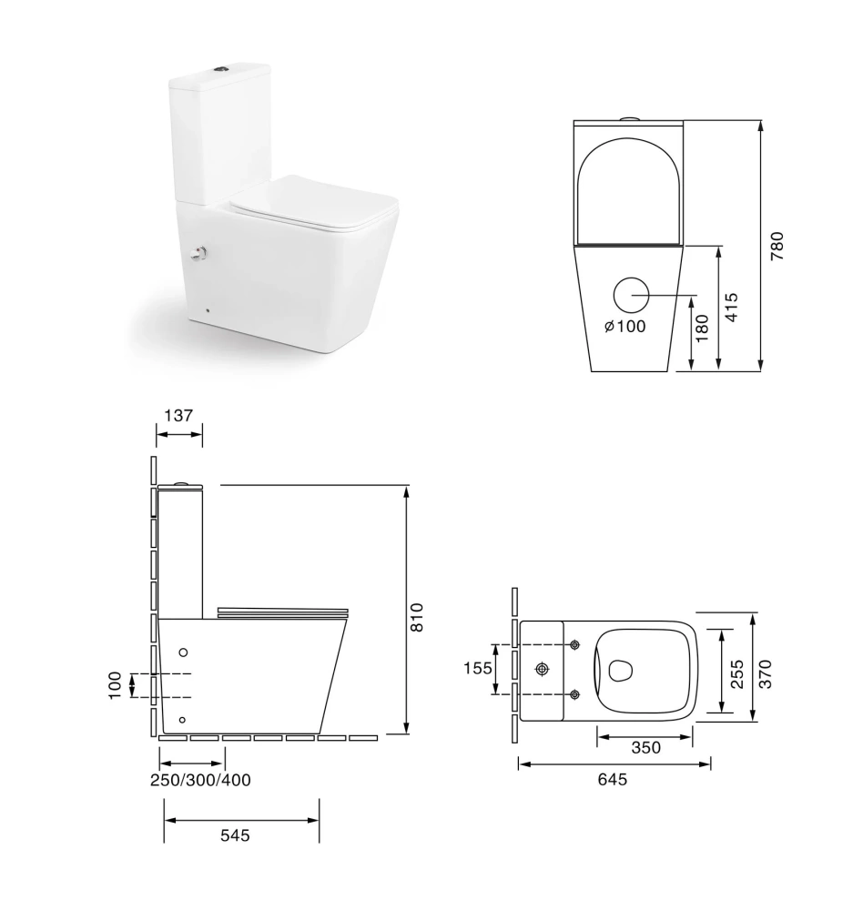 Унитаз - биде SantiLine SL-5017SM-BD напольный, безободковый, белый от магазина Vanna-Vanna.ru!