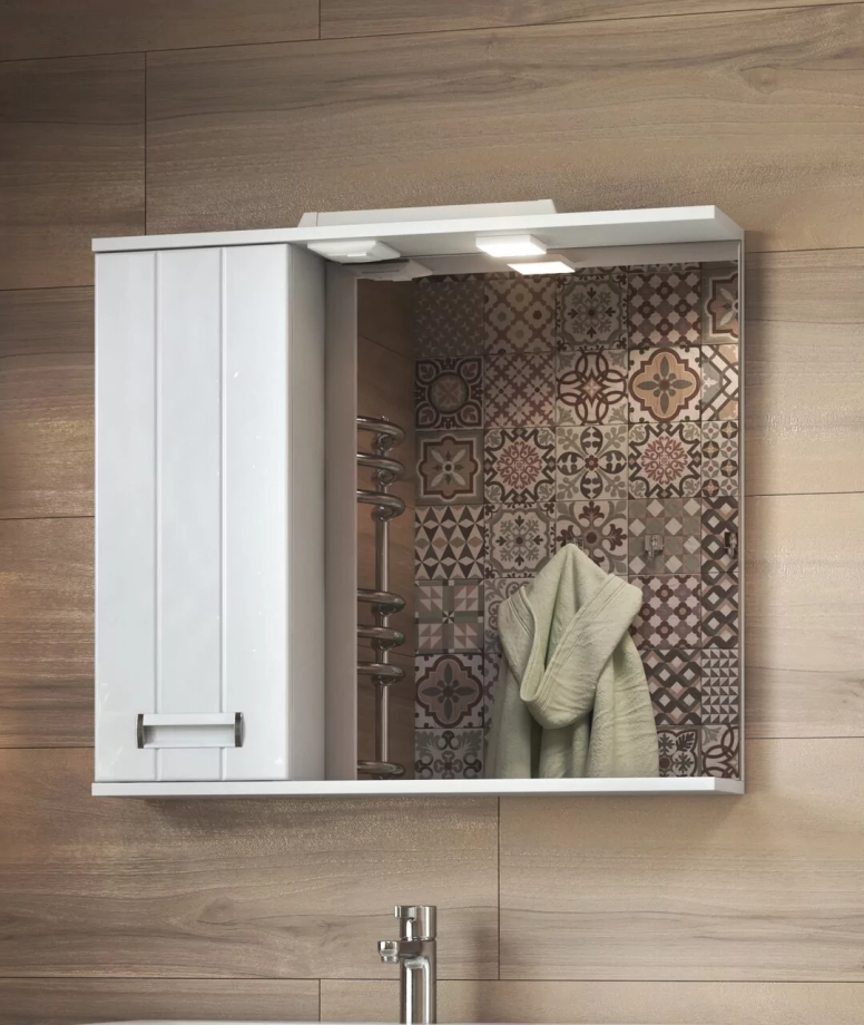 Зеркало с шкафчиком Vigo Diana 80 L свет, белый