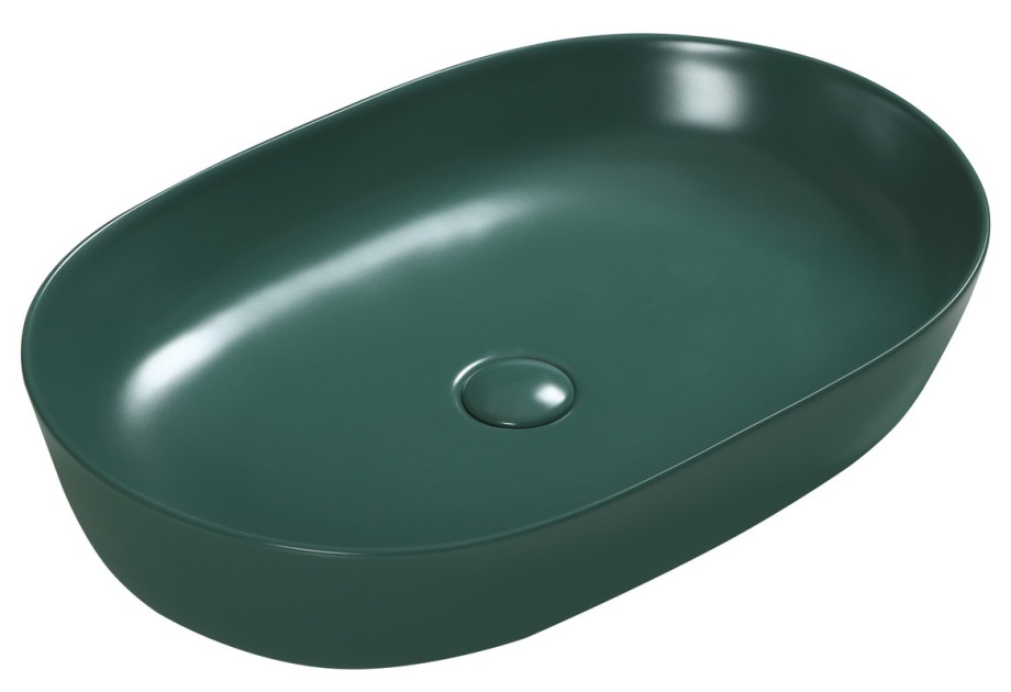 Раковина SantiLine SL-1017G накладная, зеленый матовый