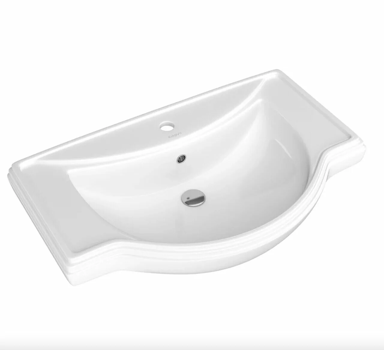 Тумба напольная ValenHouse Эллина 65 с раковиной Классик 65, 2 двери, слоновая кость, хром