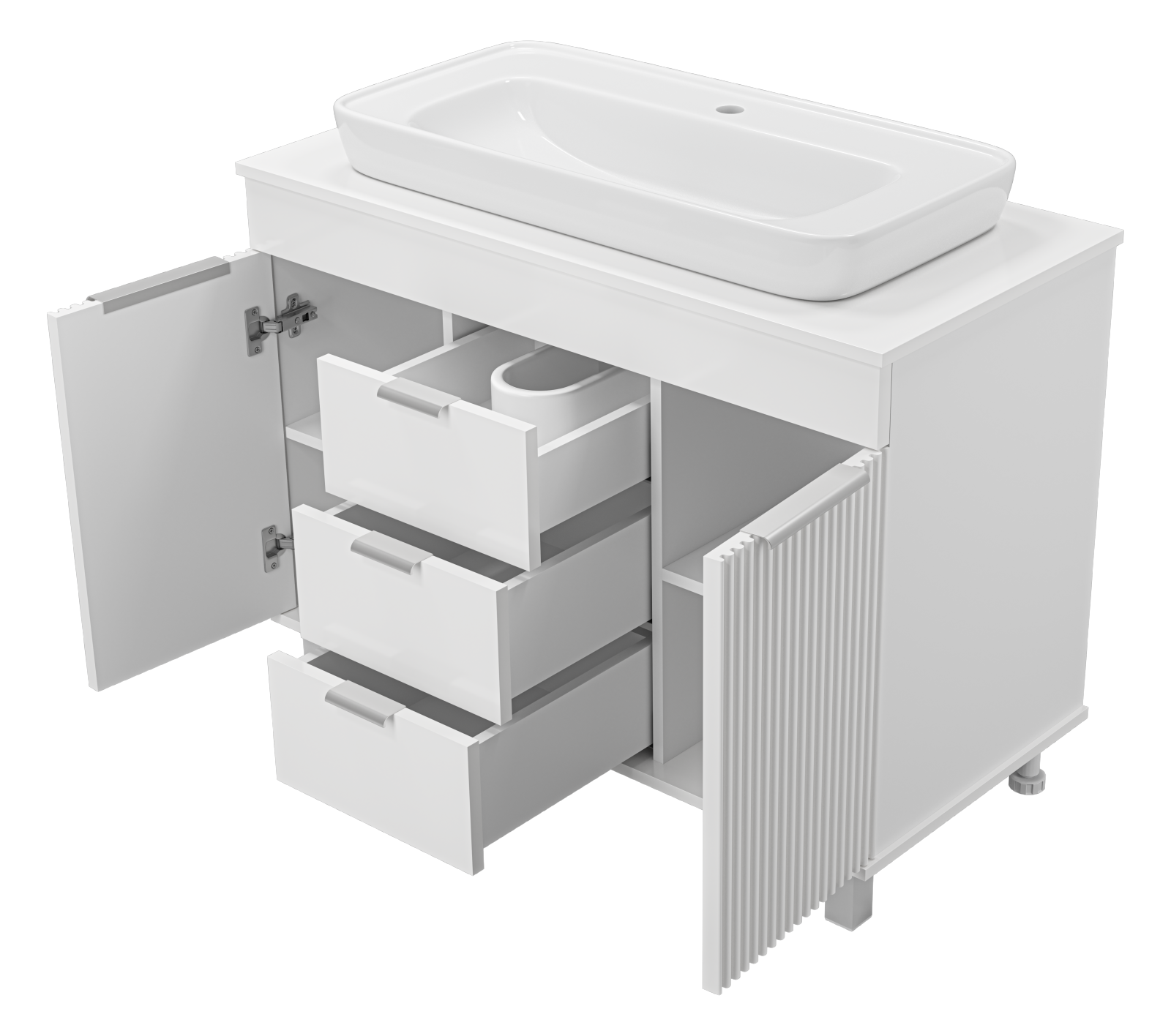 Тумба с раковиной Brevita Enfida 100, белый