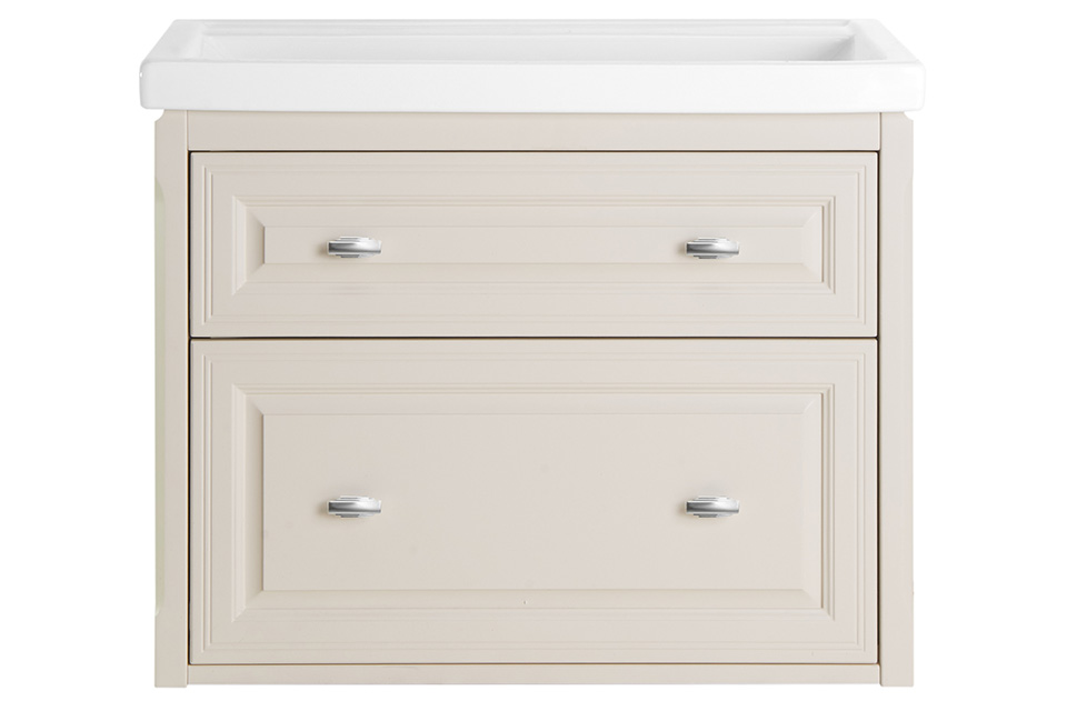 Мебель для ванной ASB Woodline Кастелло 80 комплект, подвесной, бежевый