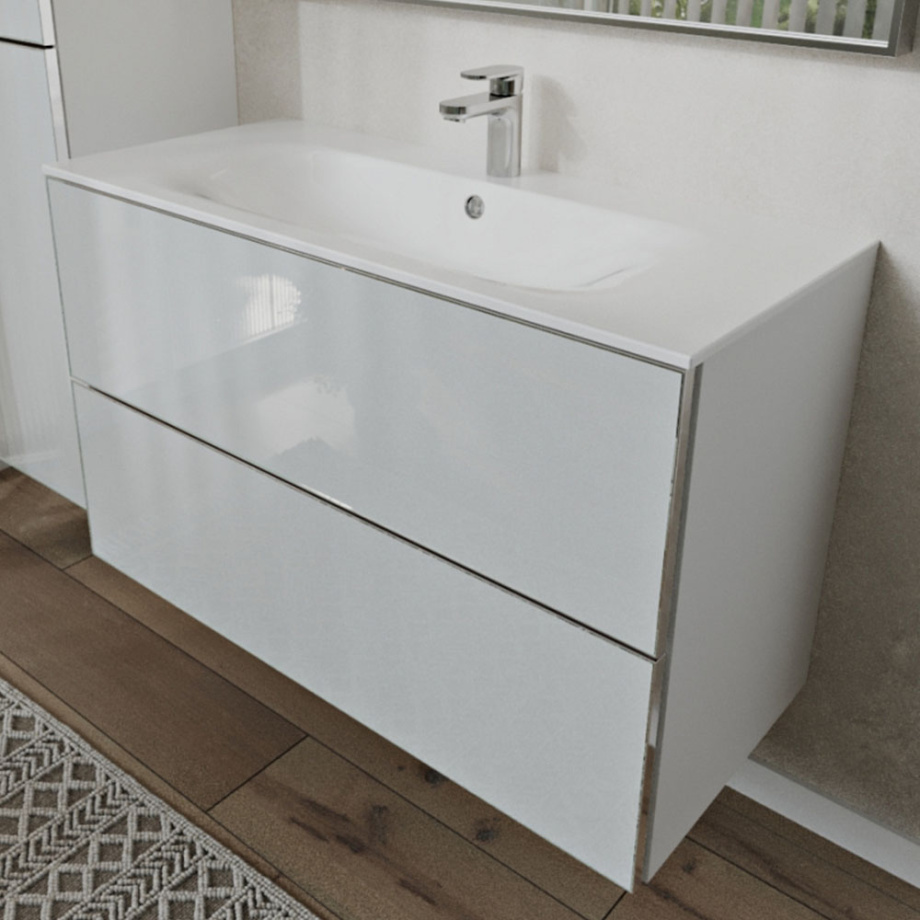 Тумба с раковиной подвесная (100 см) Terminus Vega VEG101002900301OSL, белый