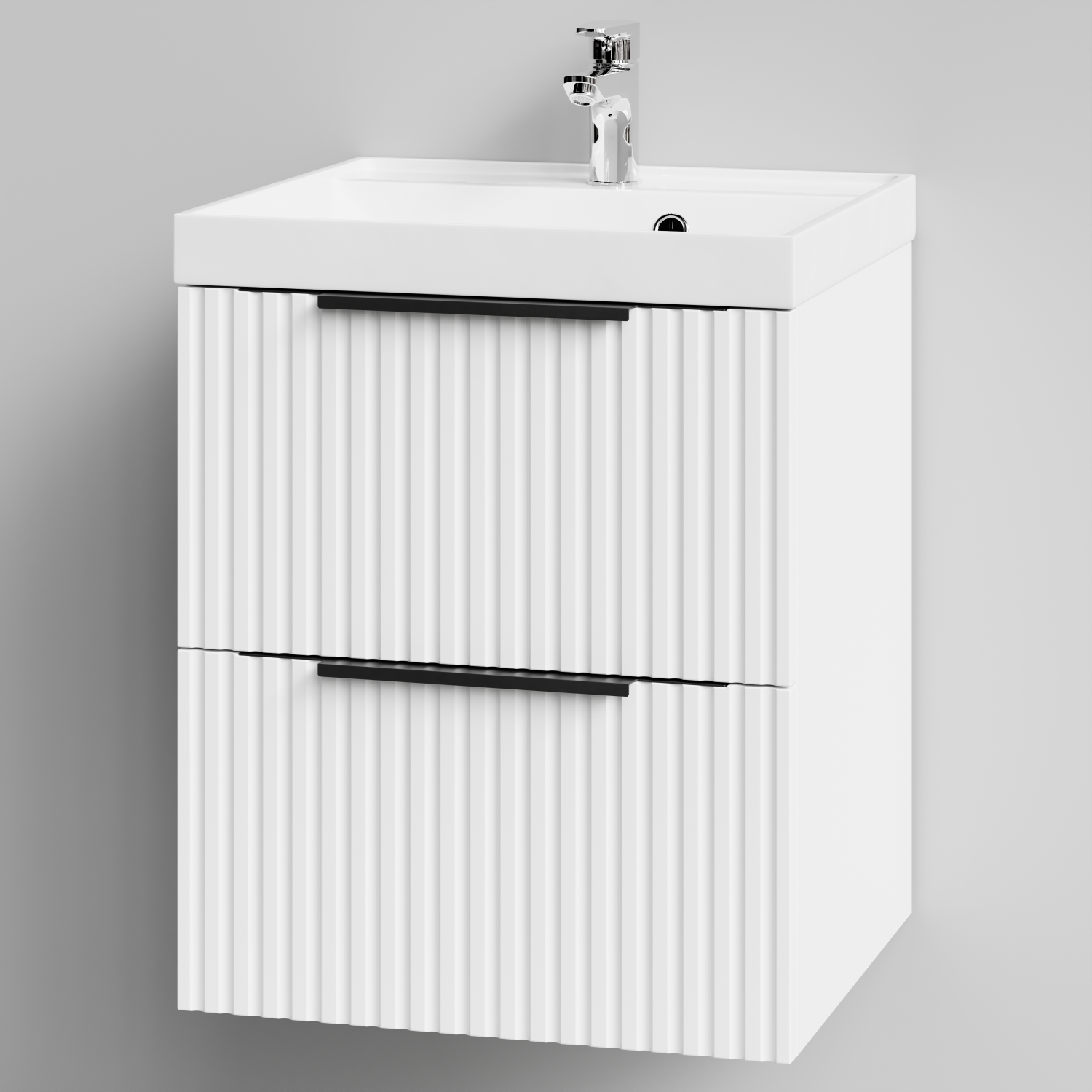 Тумба с раковиной Vod-ok Дольче 50 2 ящика, подвесная, белая + 13 цветов