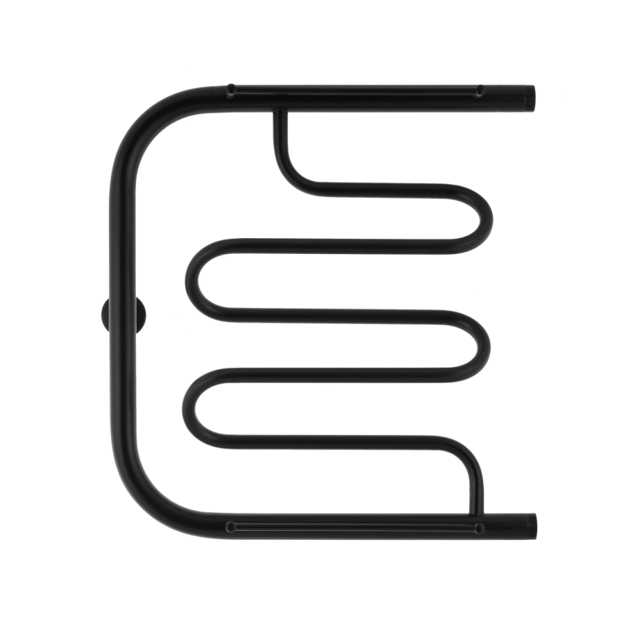 Полотенцесушитель водяной Energy Mix 500x500 черный матовый, с боковым подключением, нержавеющая сталь