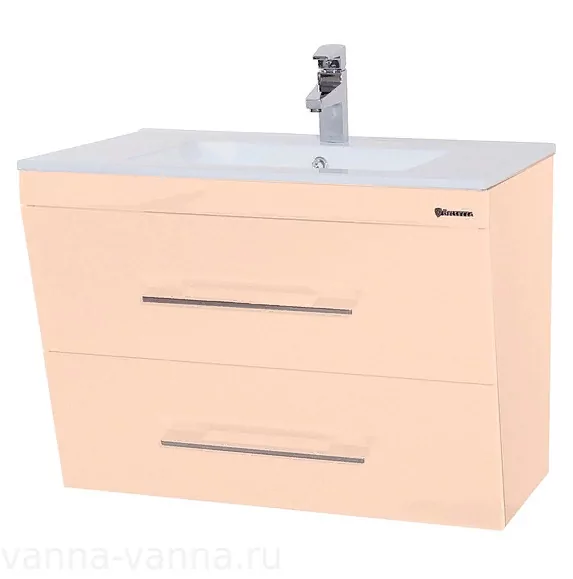 Тумба с раковиной Bellezza Берта 60 подвесная бежевая