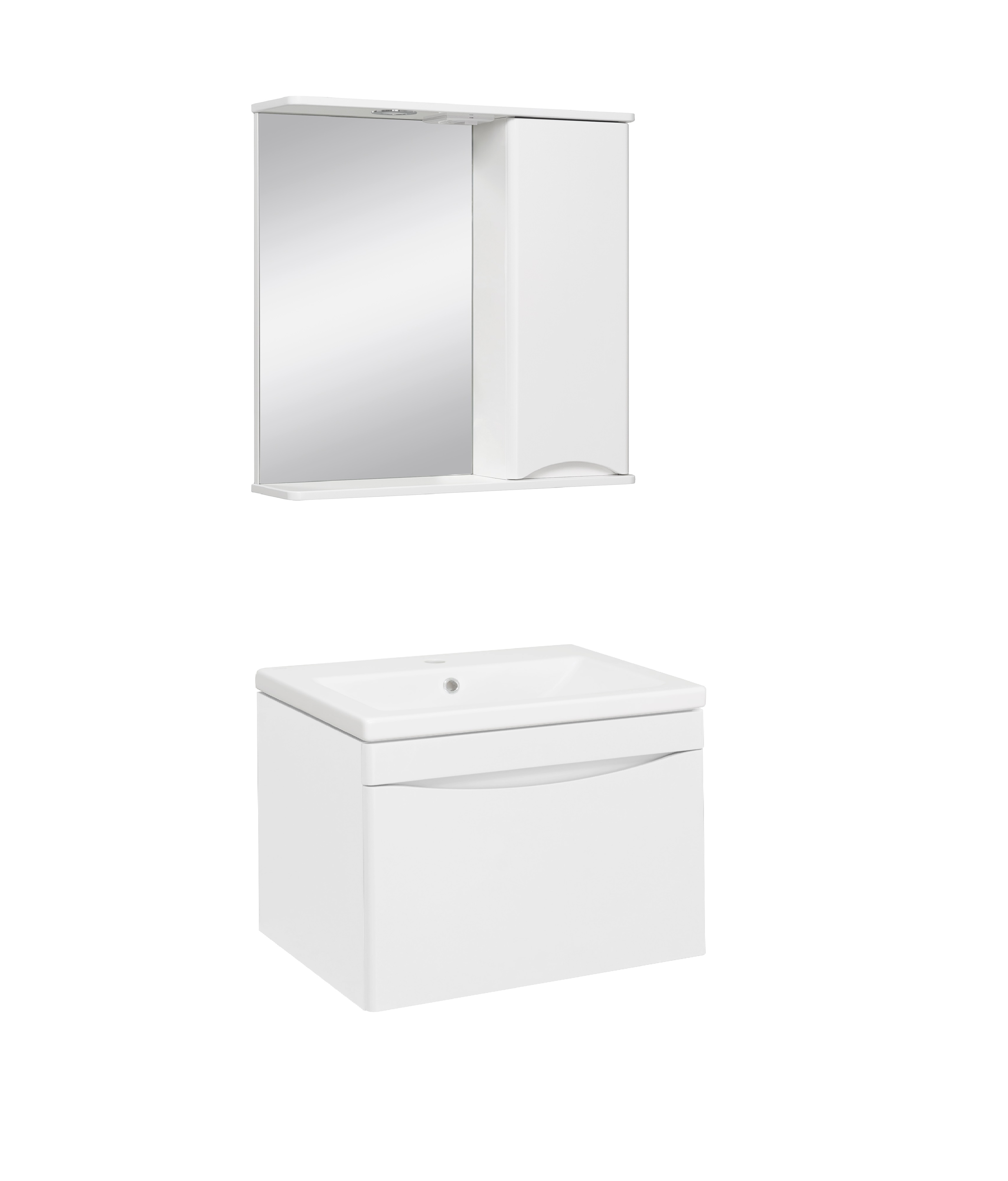 Зеркало-шкаф Runo Афина 80 R, белый