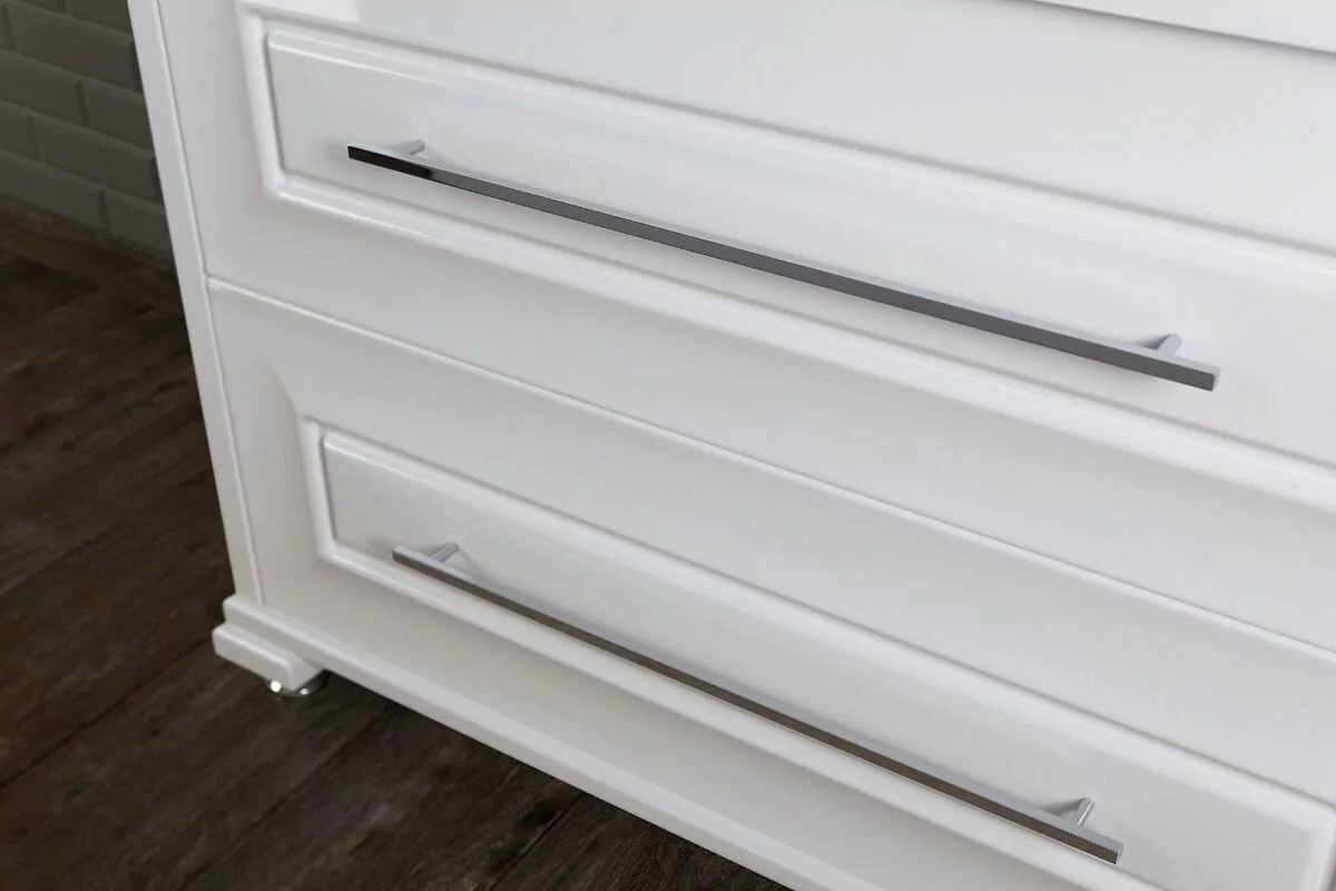 Тумба с раковиной Vod-ok Elite Риккардо 70 напольная, два ящика, белая