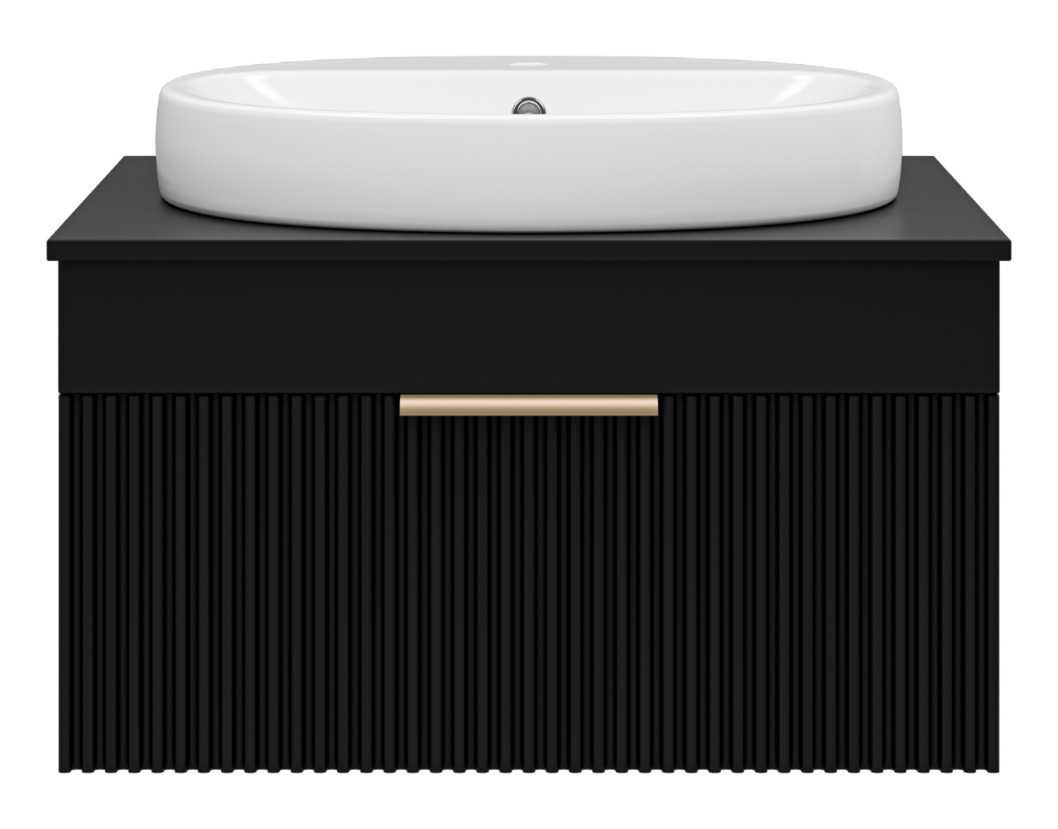 Тумба с раковиной Brevita Enfida 70 подвесная, черный