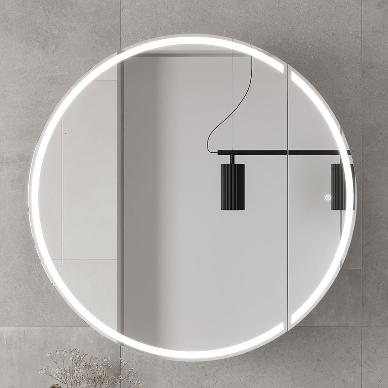 Зеркальный шкаф EQUIL Smile LED D80 графит софт