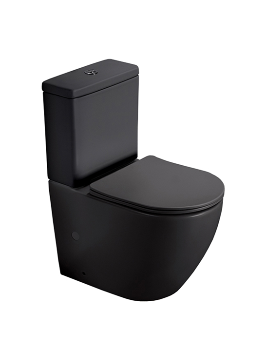 Унитаз SantiLine SL-5016MB напольный, безободковый, черный матовый