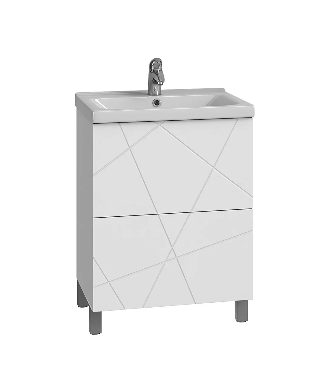 Тумба напольная Vigo Geometry 50 с раковиной Фостер 50, белый