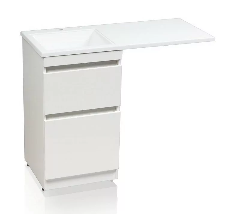 Тумба напольная Style Line Даллас 115 Люкс Plus ПВХ с раковиной Даллас 115 под стиральную машину, левая, белая