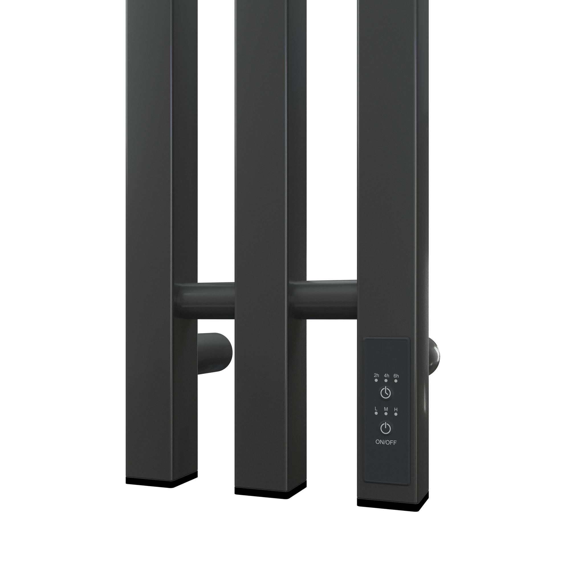 Полотенцесушитель электрический APEXTERMO Sirius SR10122GF 1200x120 с крючками, графит металлик