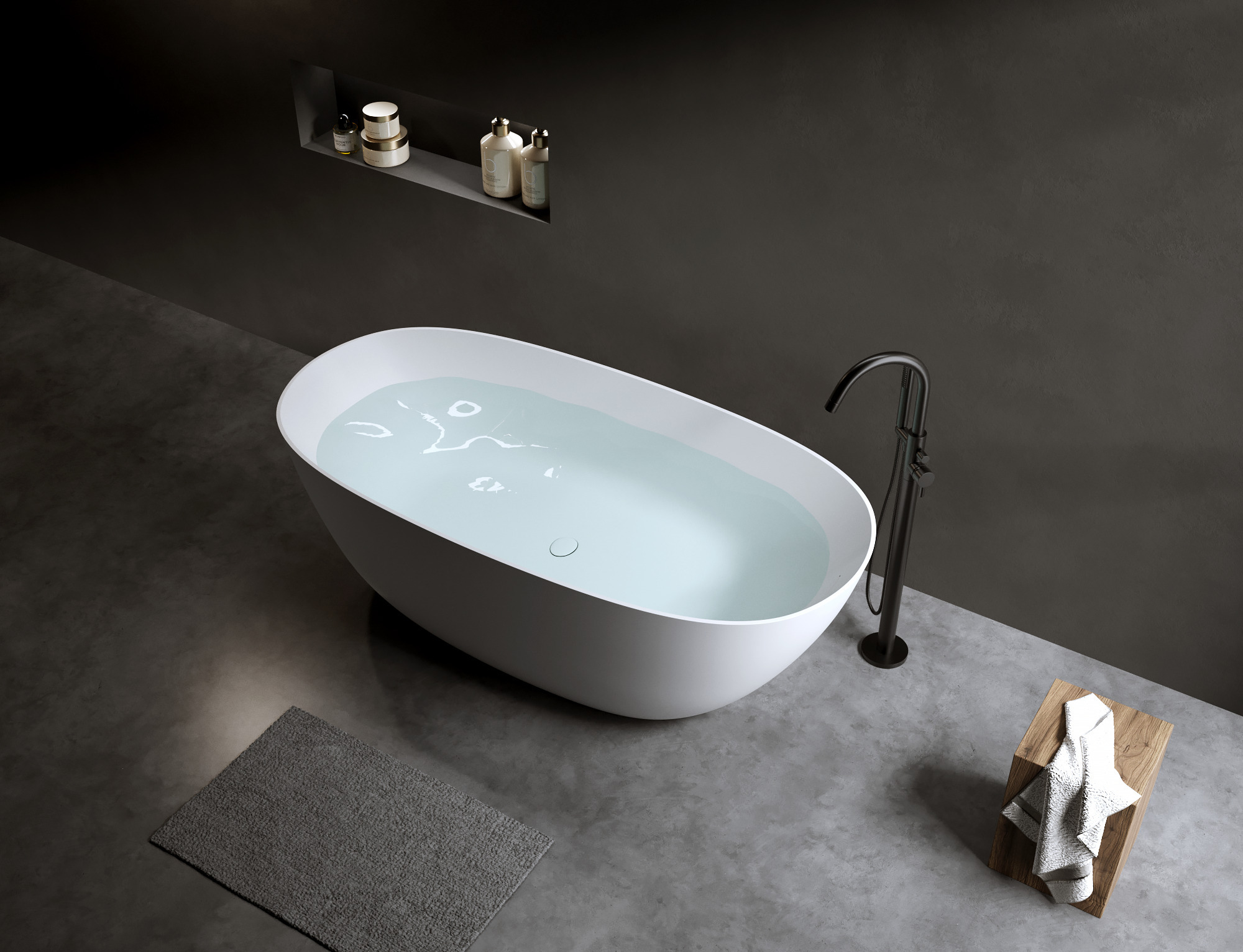 Ванна из искусственного камня Timo solid SATU1750 (1750*810*540)