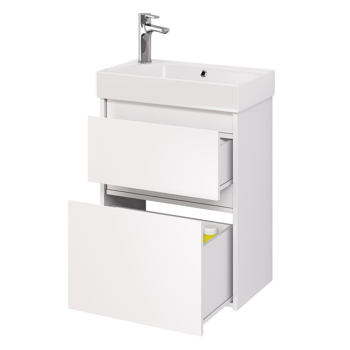 Тумба с раковиной подвесная Dreja Slim 55 см, белый