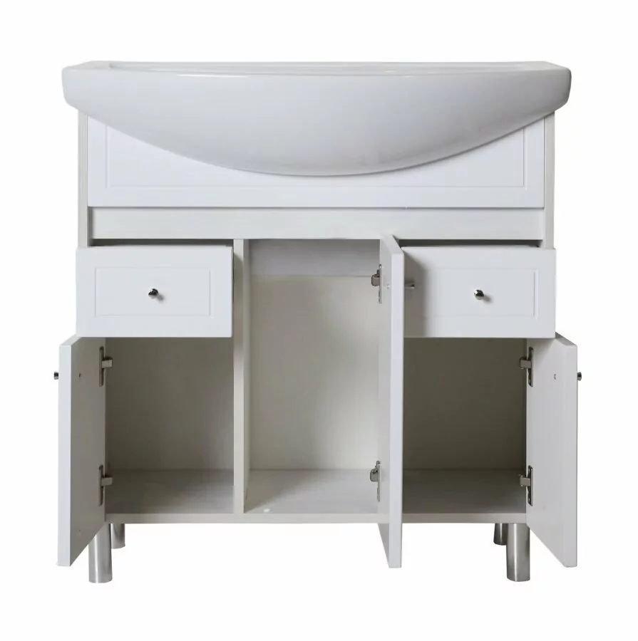 Мебель для ванной Асб-мебель Орхидея 80 комплект, напольный, белое дерево