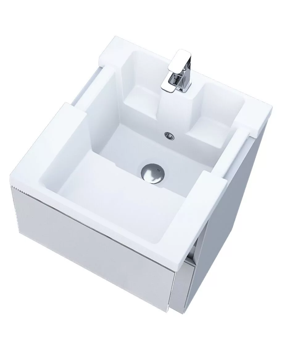 Тумба с раздвижной раковиной напольная 1Marka Bumble 40Н, 2 ящика, белый