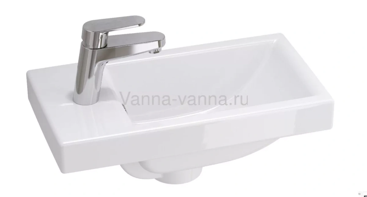 Тумба Emmy Милли с раковиной Como 40 подвесная, правая, белая от магазина Vanna-Vanna.ru!