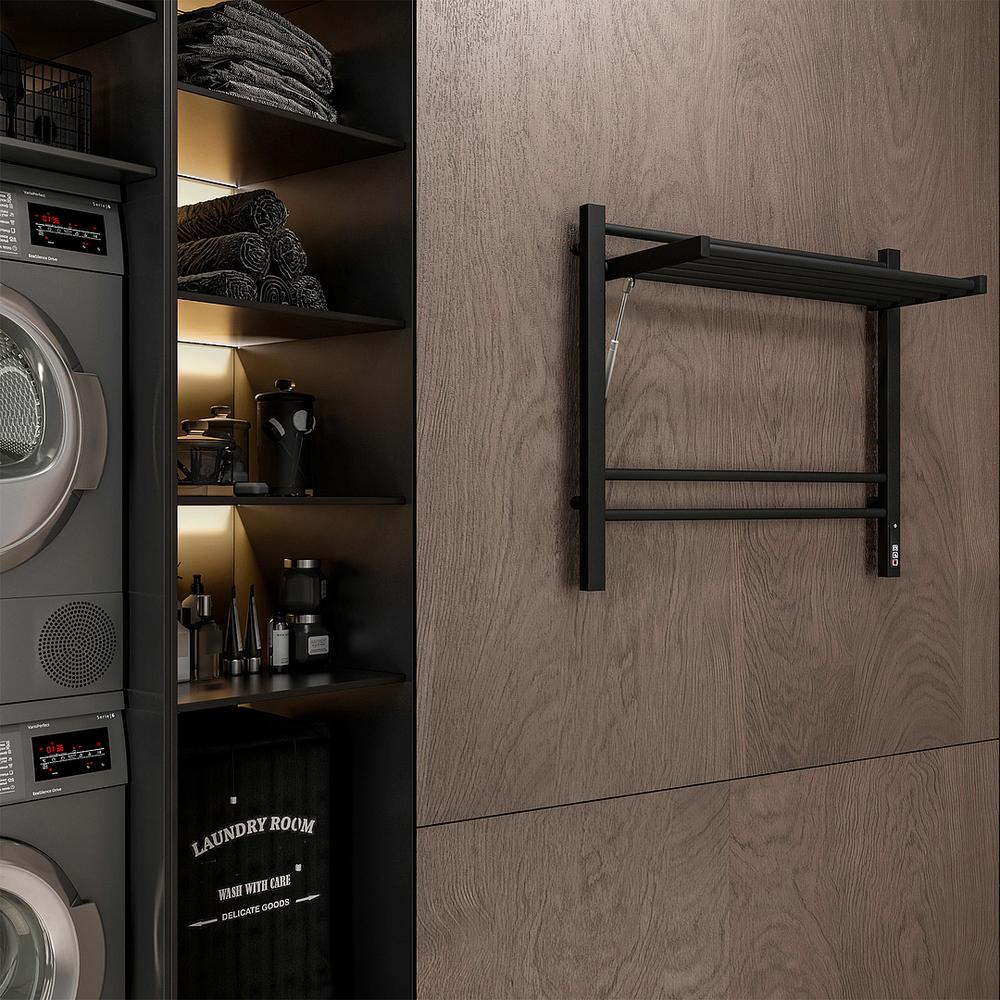 Полотенцесушитель электрический с полкой Terminus Горизонт П8 60х60 КС, черный муар