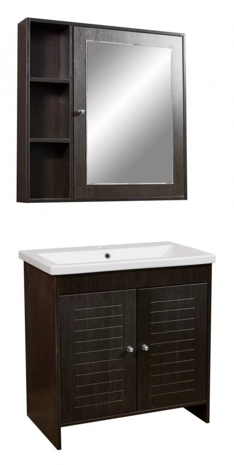 Мебель для ванной Stella Polar Монтоне 80 комплект, напольный, венге