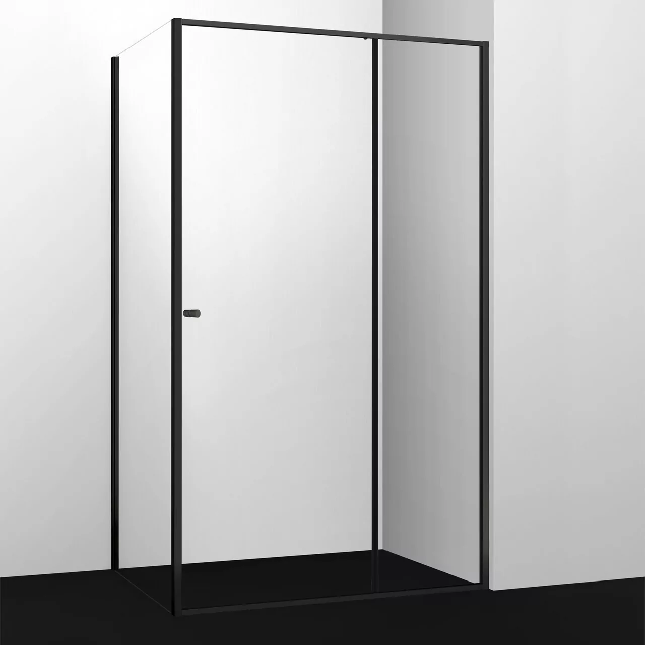 Душевой уголок Wasserkraft Dill 61S35 140х80, прямоугольный, без поддона, прозрачное стекло, черный