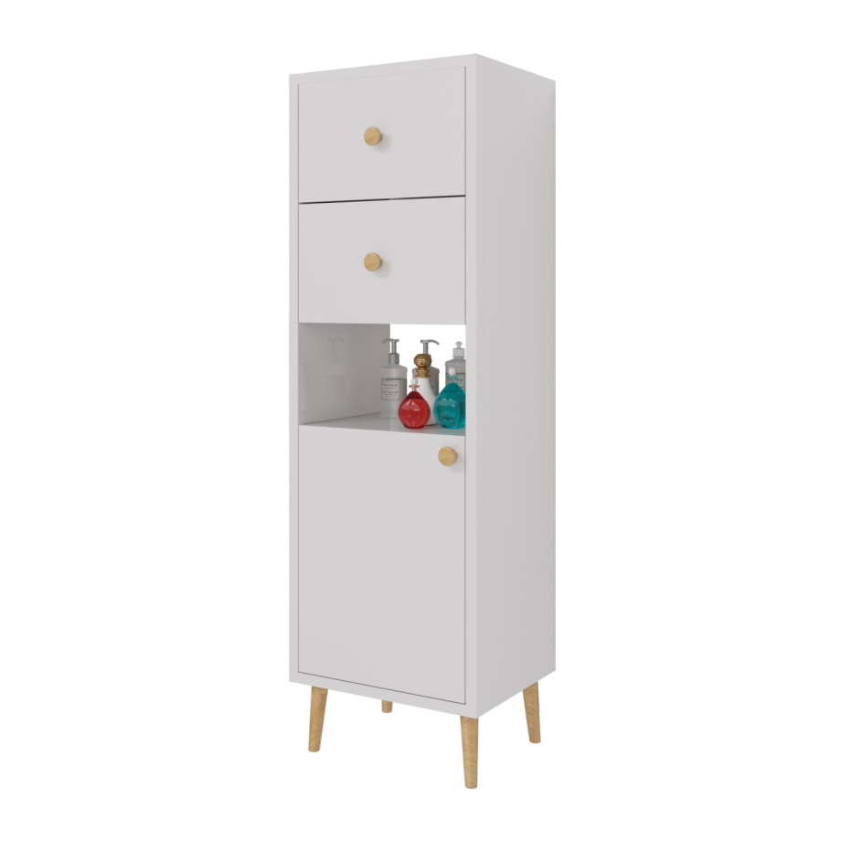 Шкаф-пенал напольный Dreja Luno 35 см, белый