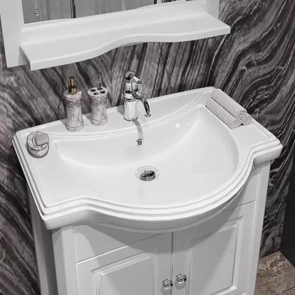 Мебель для ванной Opadiris Брунелла 65 комплект, напольный, белый