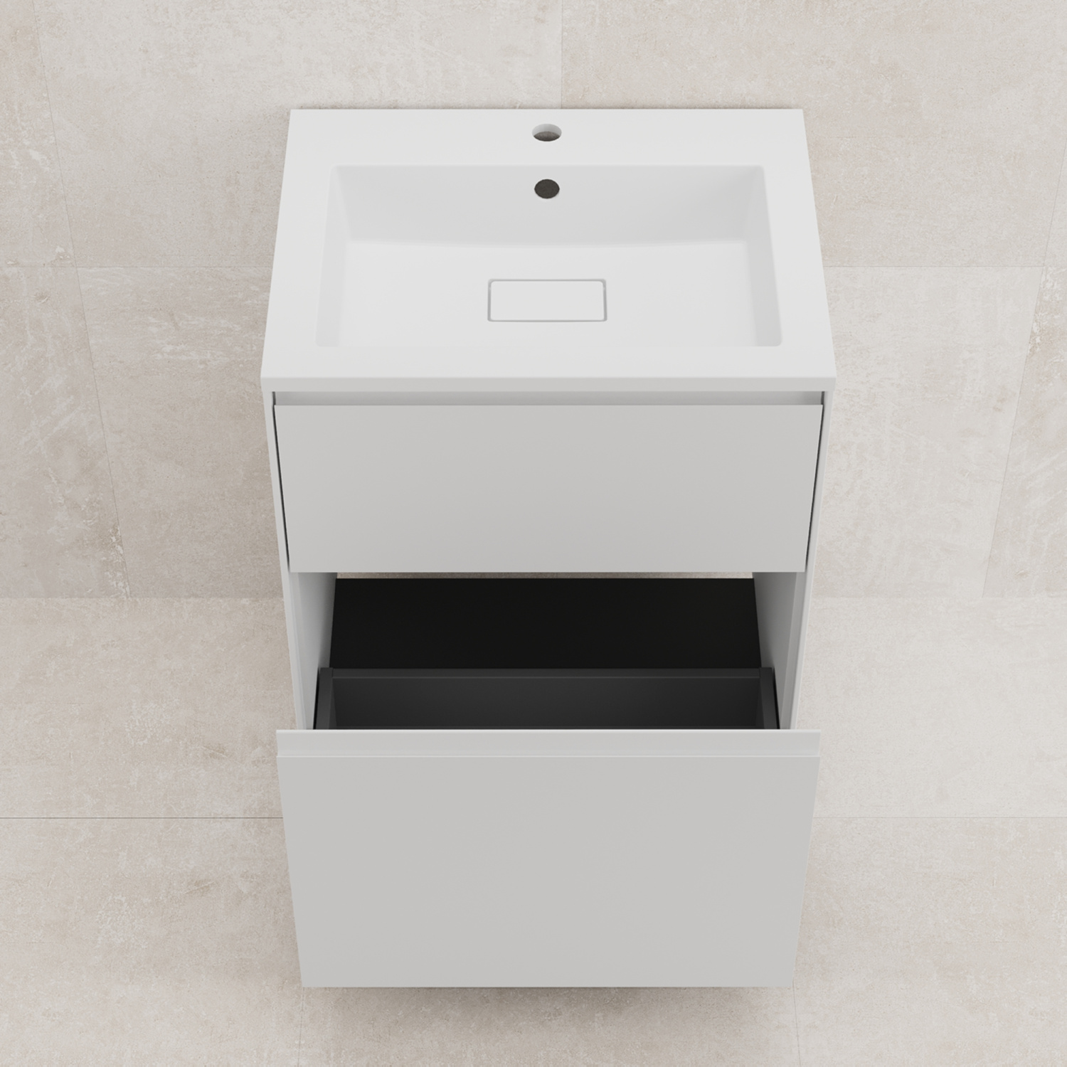 Тумба напольная Style Line Лима 60 с раковиной Line 60, 2 ящика, белый матовый