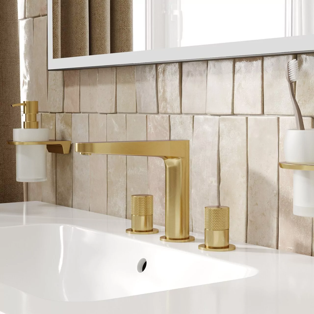 Смеситель для раковины WasserKraft Schunter 8235 матовое золото