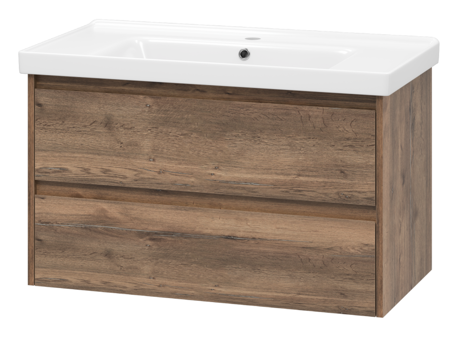 Тумба с раковиной Brevita Dallas 90 подвесная, дуб галифакс