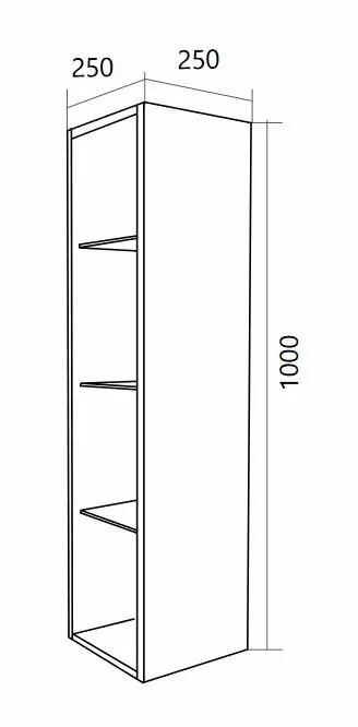 Шкаф навесной 1Marka Cube 25П с зеркалом, белый