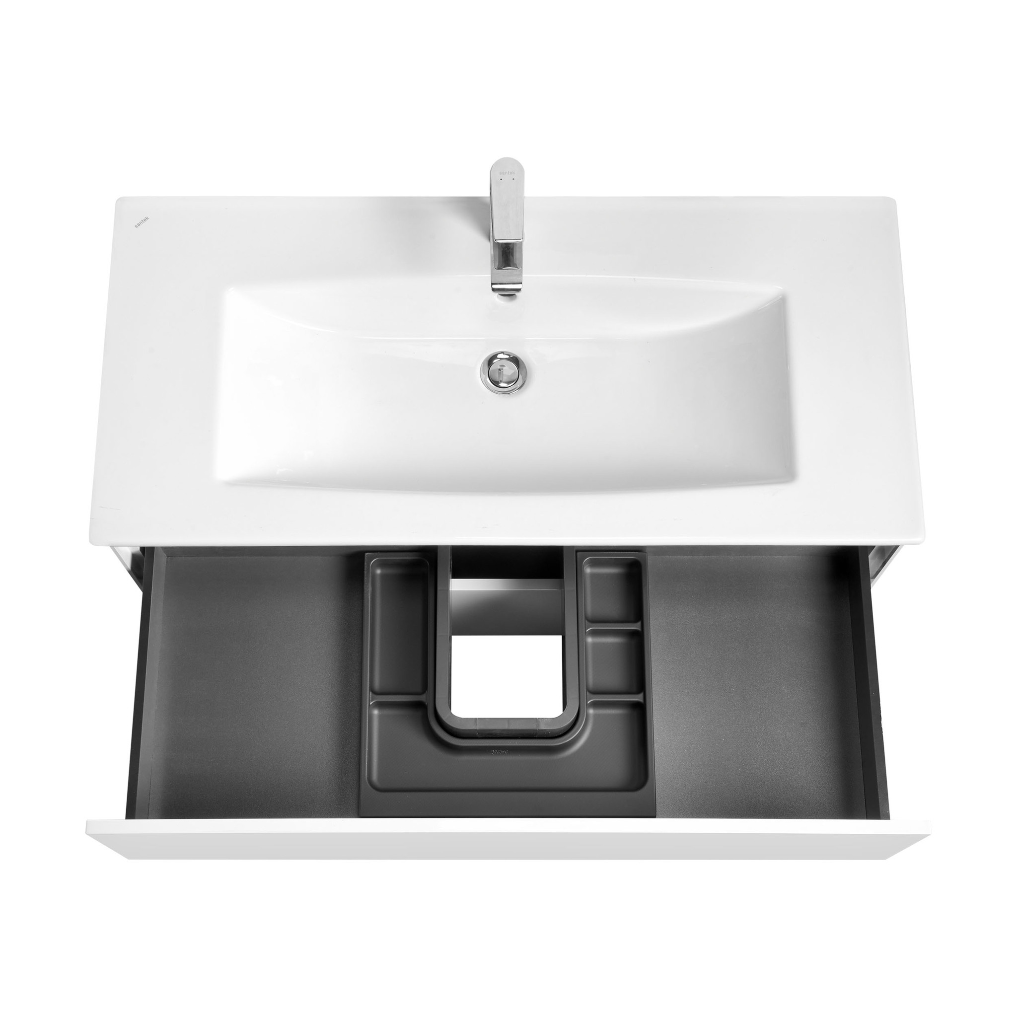 Тумба Aquaton Сохо 100 с раковиной Элина 100 подвесная, белый