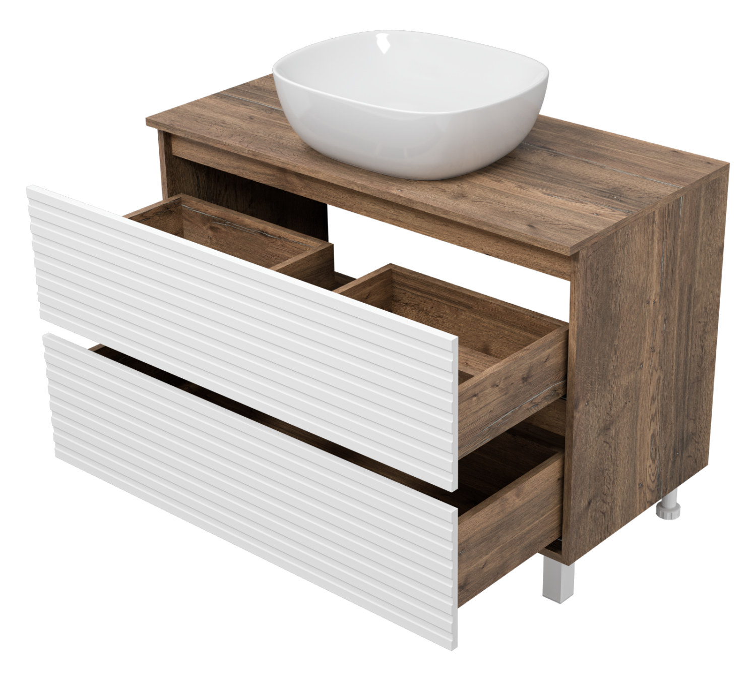 Тумба с раковиной Brevita Dakota 100, белый