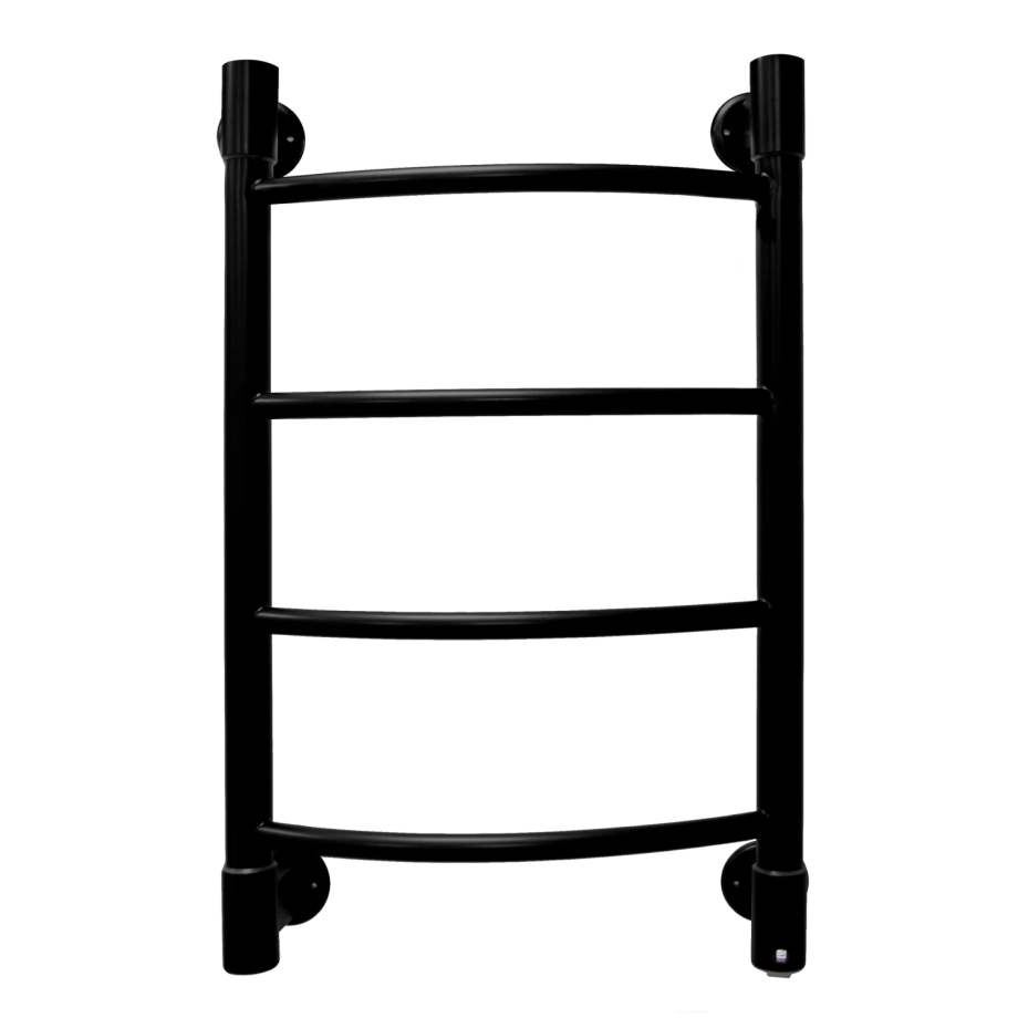 Полотенцесушитель электрический Energy H2 650x400 черный матовый, тип "лесенка", скрытое/наружное подключение