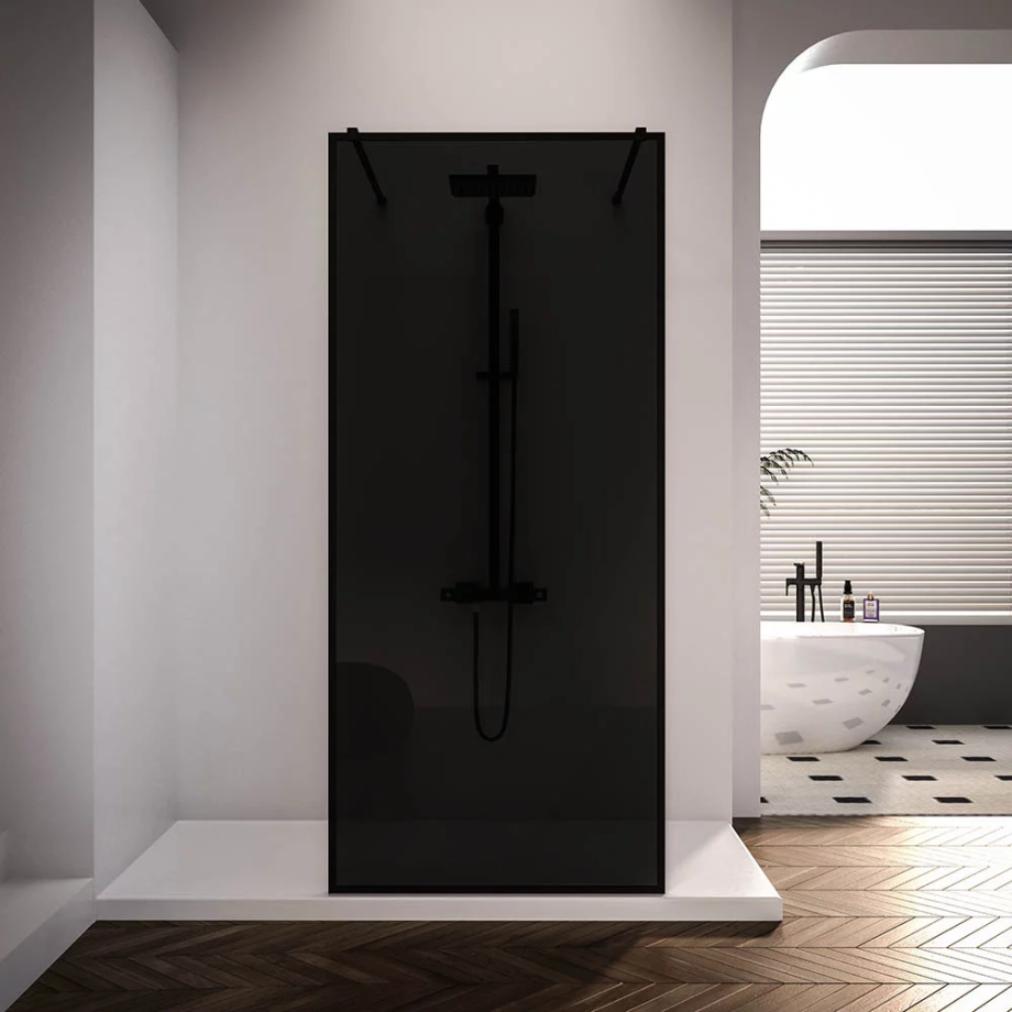 Душевая перегородка Veconi Korato KR-90BB, 1000x2000, черный матовый, черное