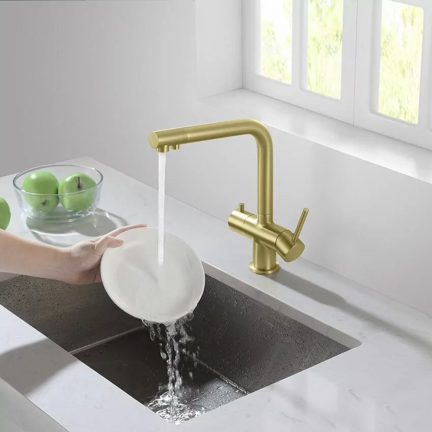 Смеситель для кухни Timo Saona 2396/17F золото матовое