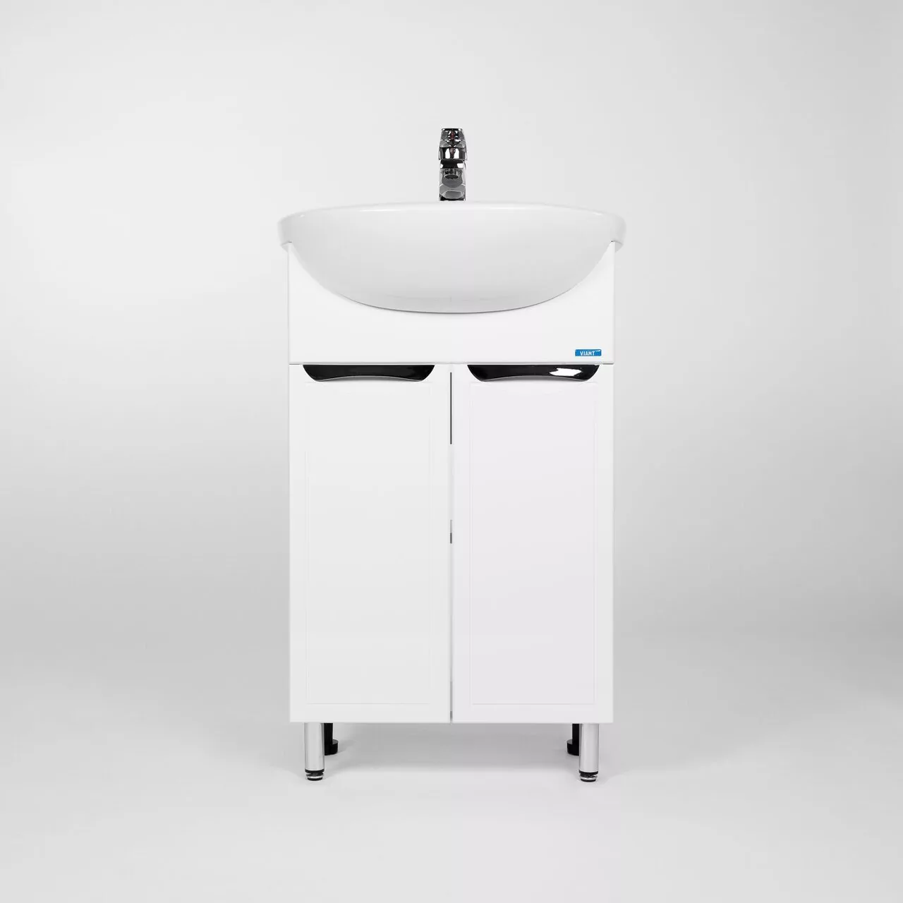 Тумба напольная Viant Лима 55 с раковиной Erica 55, белый