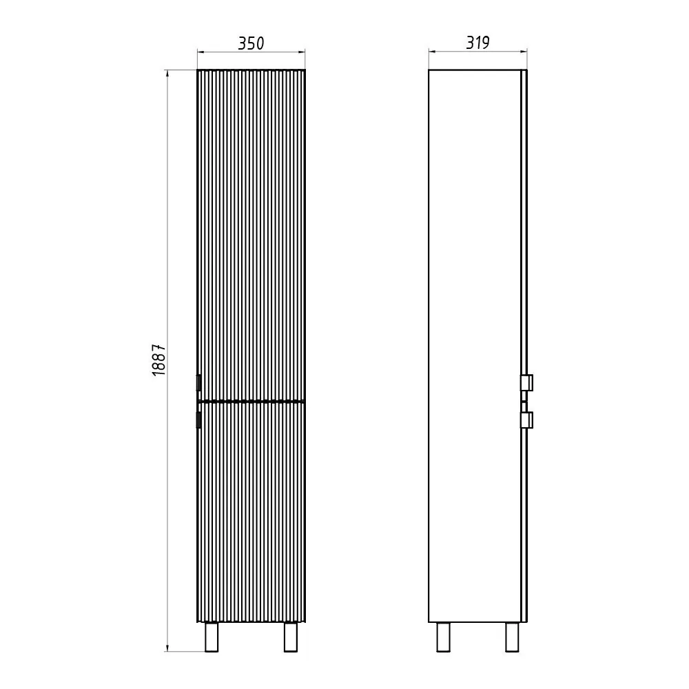 Пенал Асб-мебель Дора 35 R напольный, белый