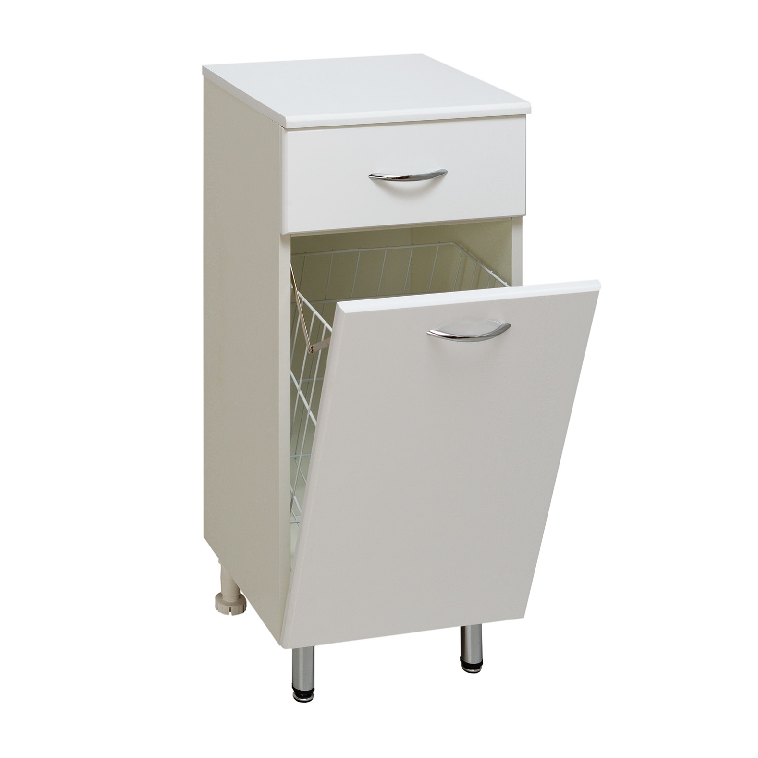 Тумба-комод Runo 40 с корзиной для белья, белый