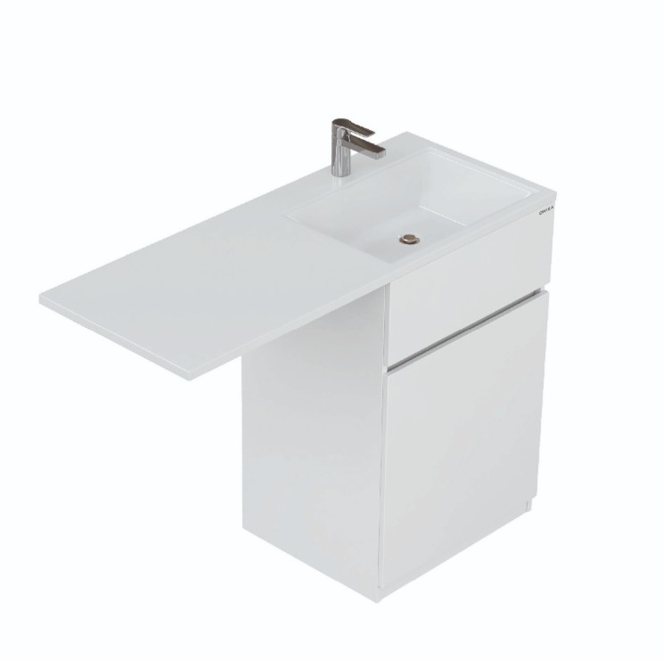 Тумба напольная Onika Сорго 58 с раковиной Марсал 120 R, под стиральную машину, белая