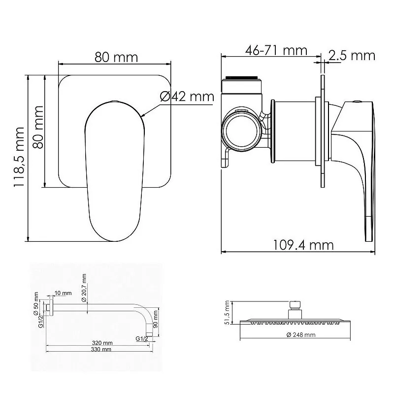 Душевой комплект WasserKraft Spree A1451.097.121 никель