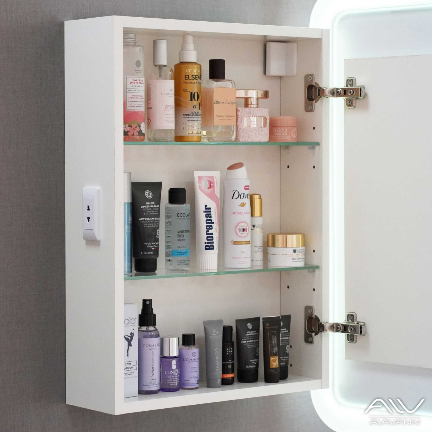 Зеркало-шкаф Alavann Cosmetic Light 50 свет, приближение, сенсор, перевертыш