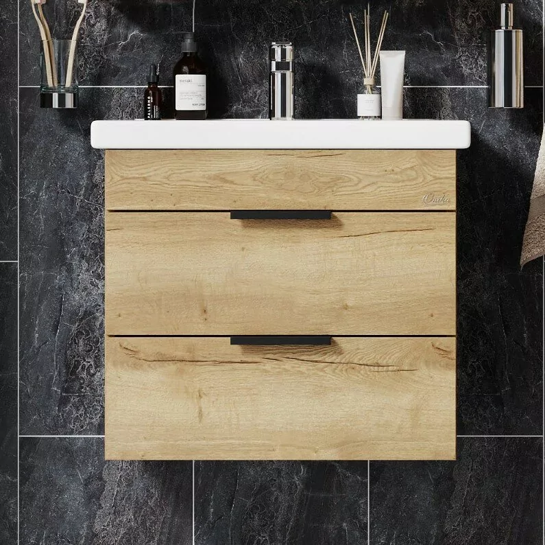 Тумба с раковиной Onika Легран 50 подвесная, дуб галифакс