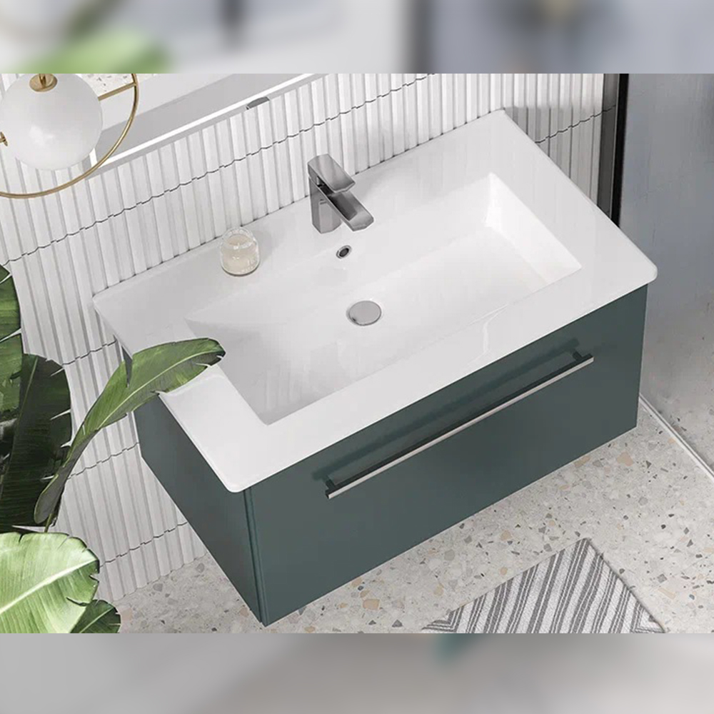 Тумба с раковиной подвесная Velvex Posse tp.POS.OSK.85.1Y верде, 85 см