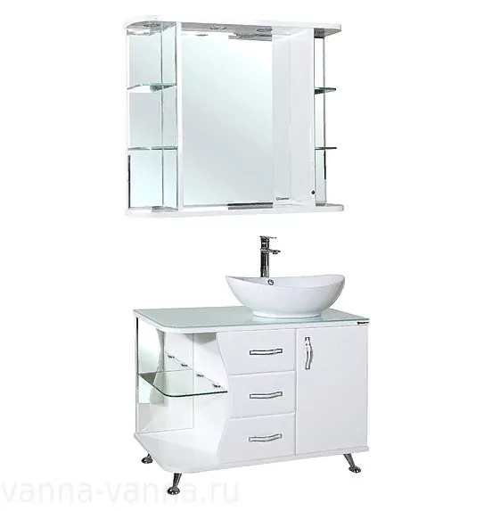 Мебель для ванной Bellezza Рио 90 комплект, напольный, белый