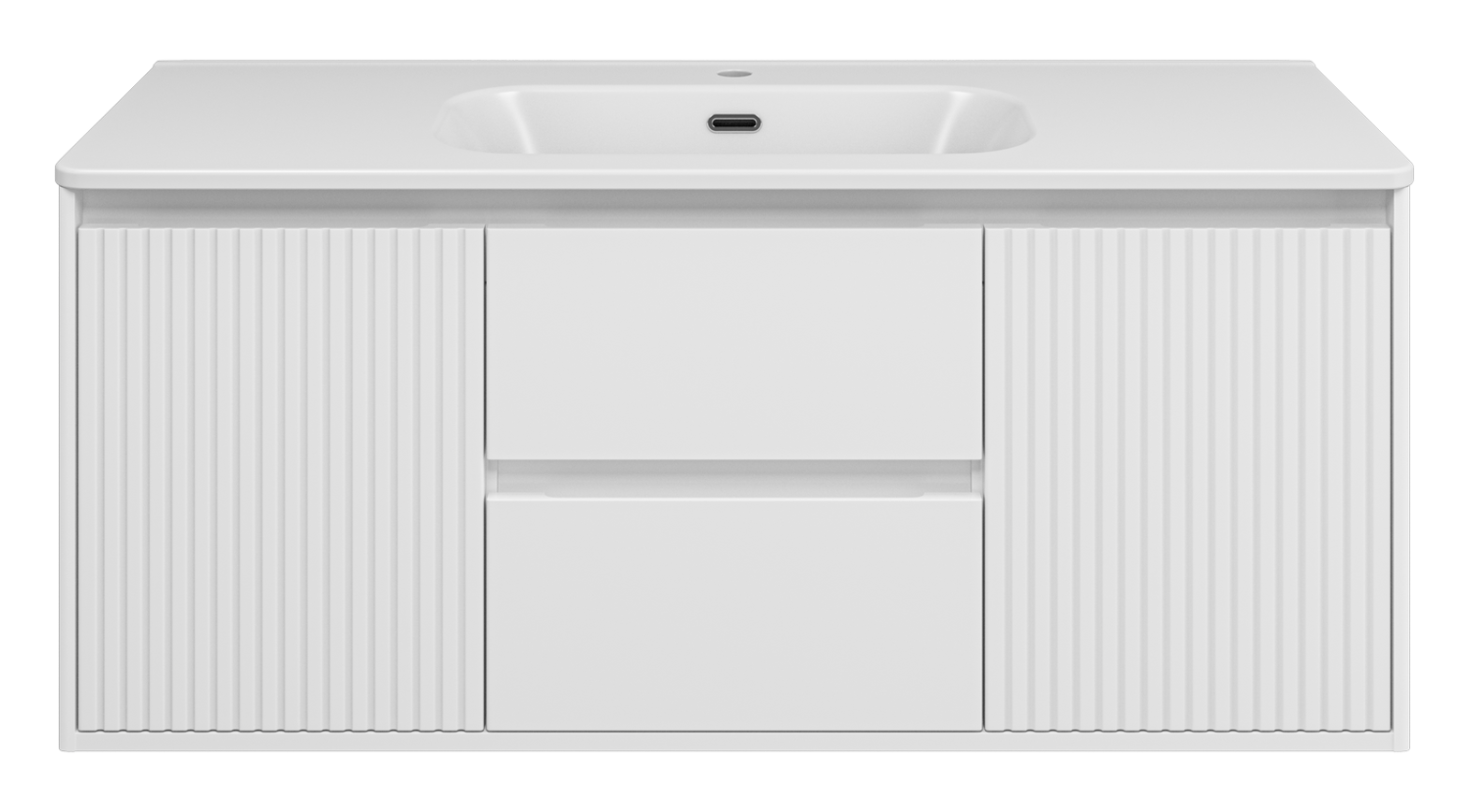 Тумба с раковиной Brevita Wine 120 подвесная (белая) с раковиной Brevita Onda 120